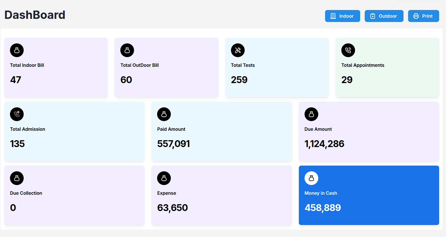 Accounts Management System Interface