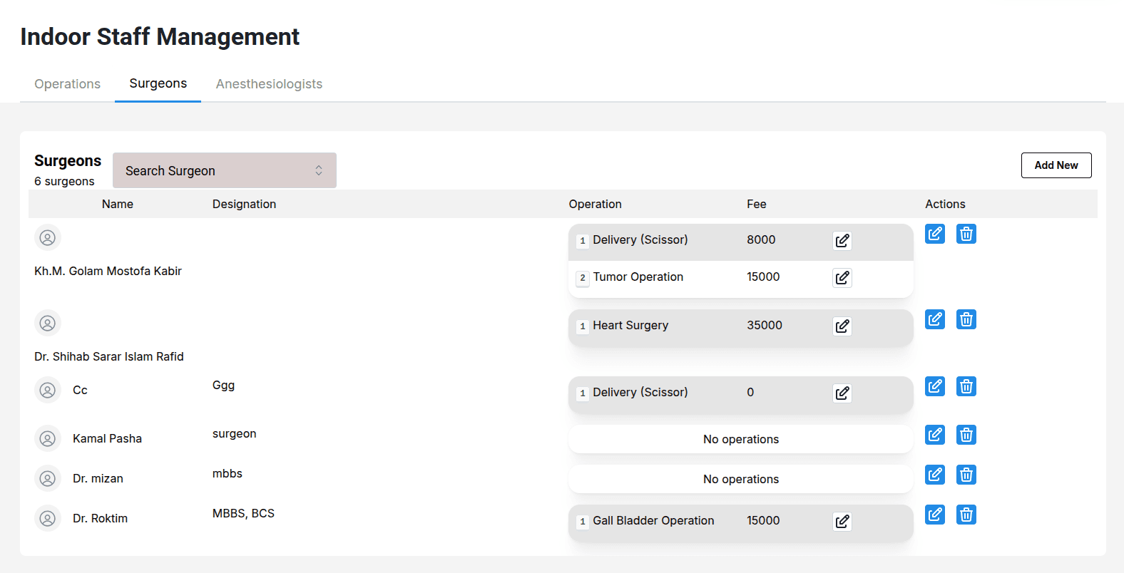 Staff Management System Interface